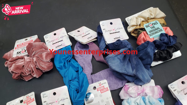 Lot Of Assorted Hair Scrunchies And Wraps 150Packs/Pcs