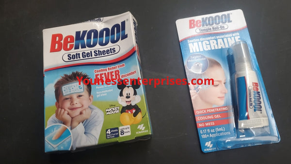 Lot Of Bekoool Soft Gel Sheets And Migrain Relief Roll-On 55Packs/Pcs